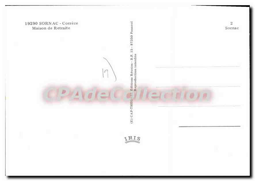 CPSM Sornac Maison De Retraite — Verso