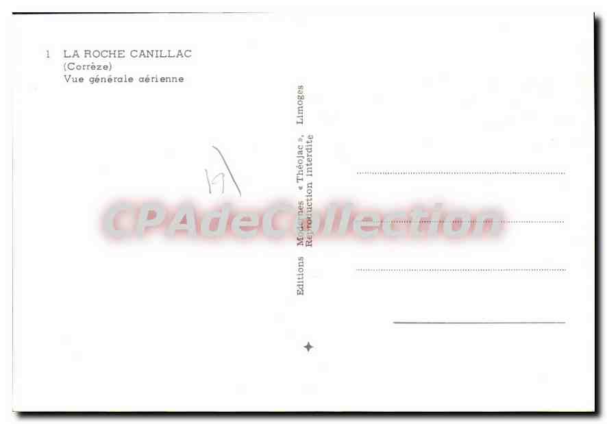 CPSM La Roche Canillac Vue Generale Aerienne — Verso
