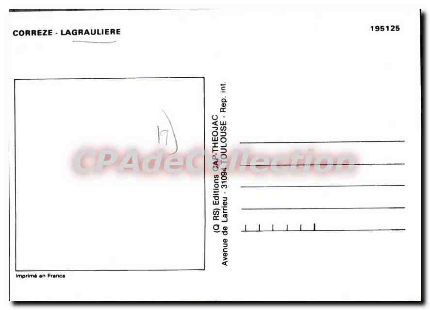 CPSM Correze Lagrauliere blasons adhesifs — Verso