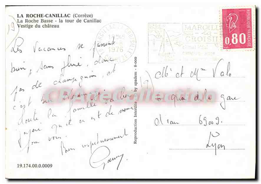 La Roche-Canillac (Corrèze) — Vestige du château — La Roche-Basse — éditeur inconnu — Verso