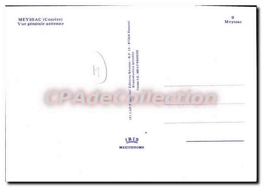 CPSM Meyssac Vue Generale Aerienne — Verso