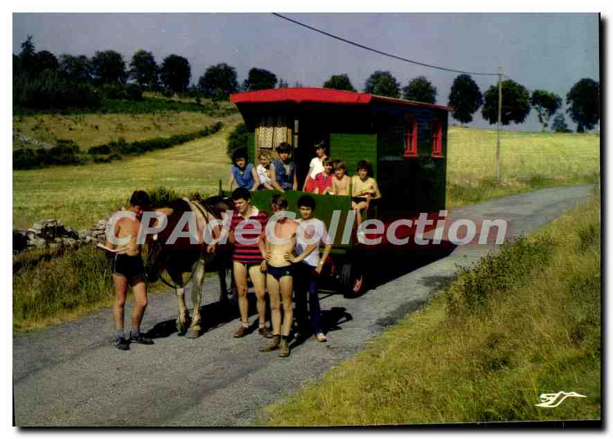 CPSM La Correze Touristique Promenade En Roulotte