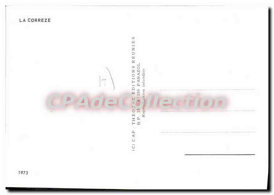 CPSM La Correze carte touristique — Verso