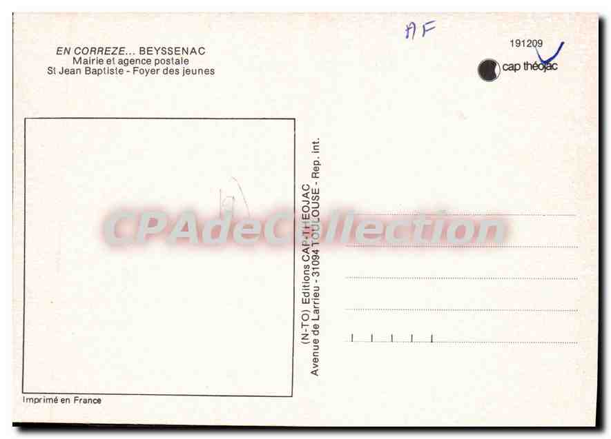Beyssenac — Amities de Beyssenac — Éditeur Larrieu, Toulouse — Verso
