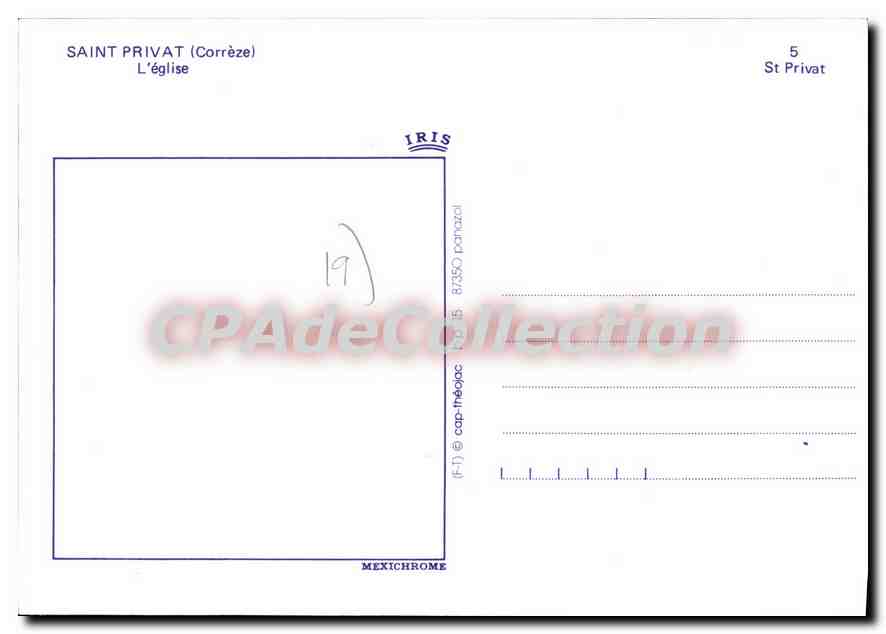 CPSM Saint Privat L'Eglise — Verso