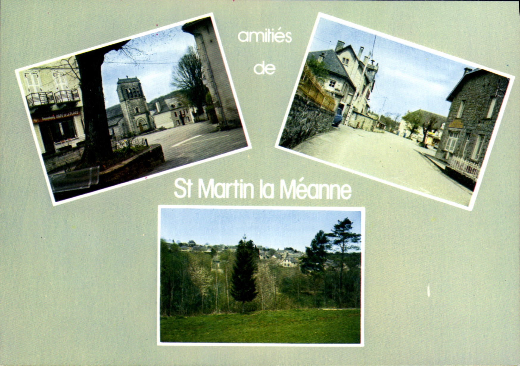 St Martin la Méanne — vue générale avec église et rue — éditeur IRIS