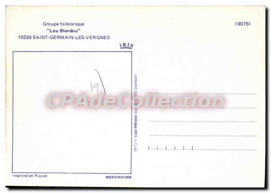 CPSM Lou Blandou Saint Germain Les Vergnes — Verso