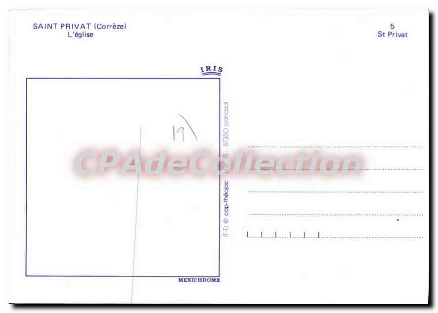 CPSM Saint Privat Eglise — Verso