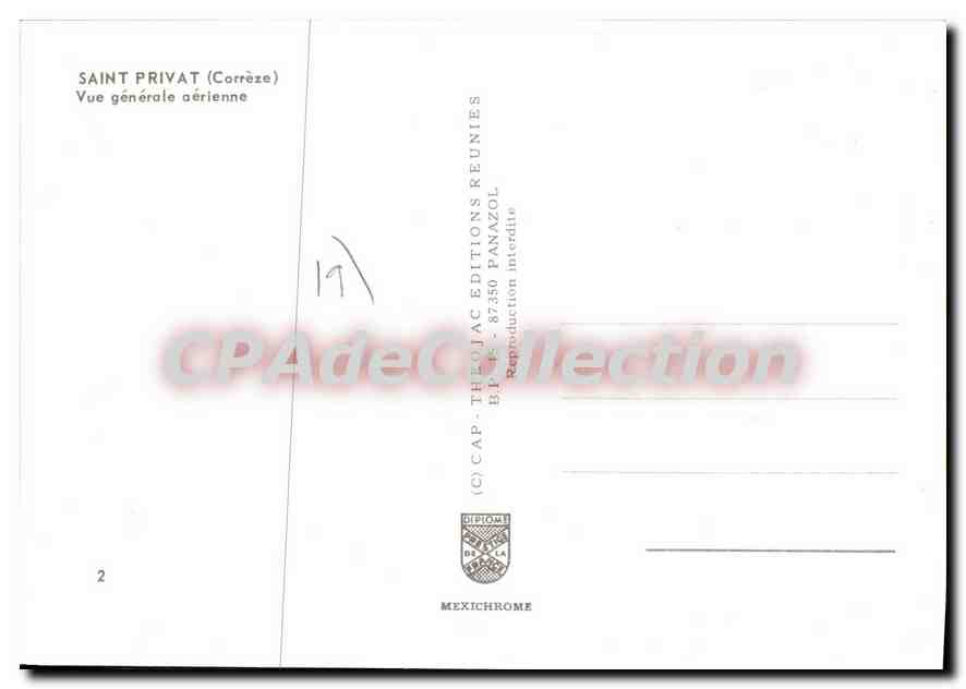 CPSM Saint Privat Vue Generale Aerienne — Verso