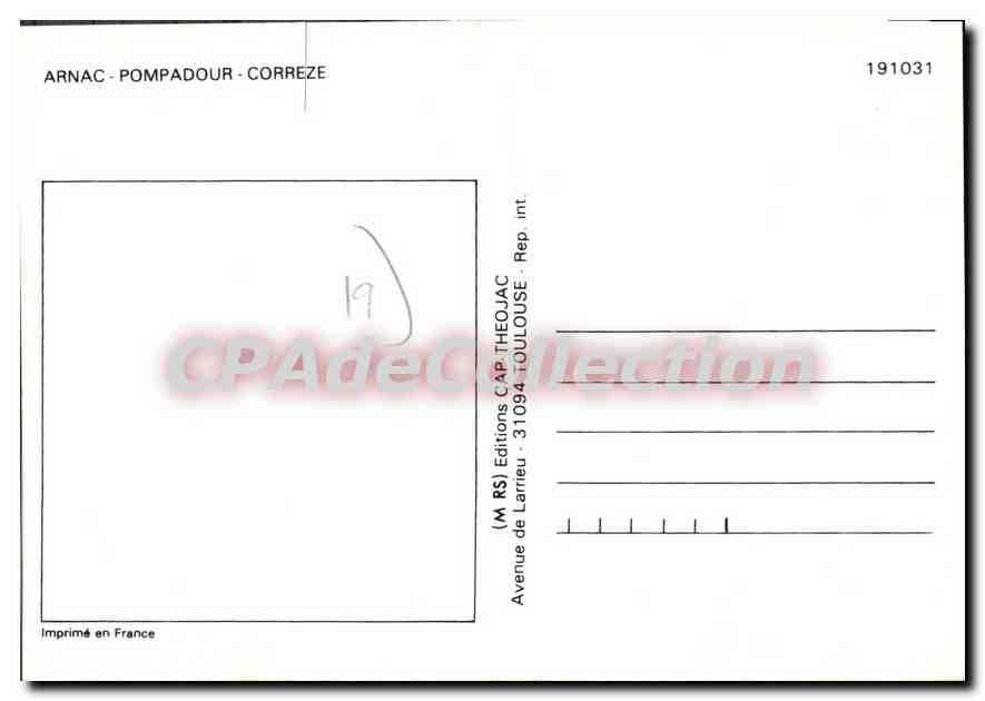 CPSM Arnac Pompadour Correze blasons adhésifs — Verso