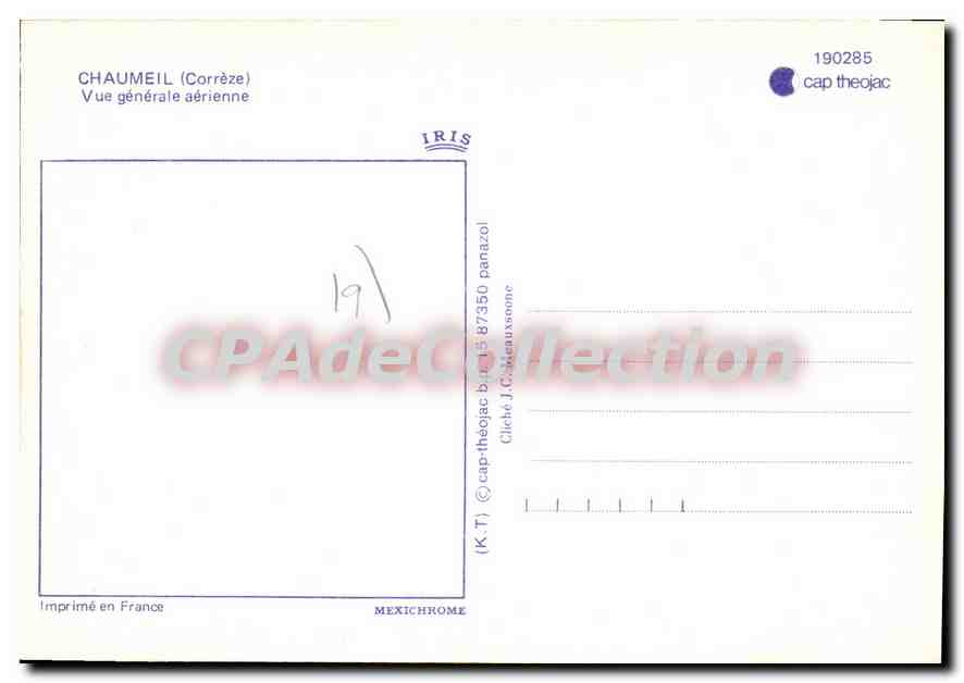 CPSM Chaumeil Vue Generale Aerienne — Verso