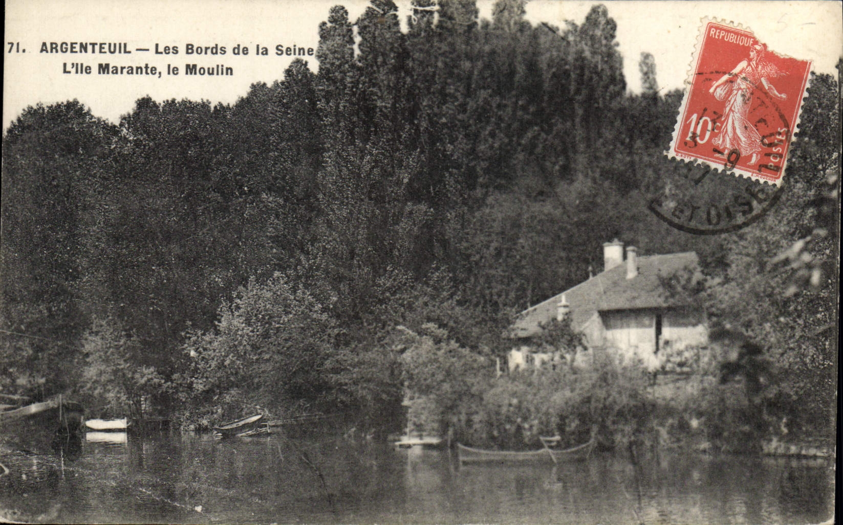 CPA Argenteuil Les Bords De La seine L'ile Marante Le Moulin