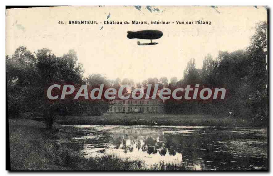 CPA Argenteuil Chateau Du Marais Interieur Vue Sur I'Etang dirigeable