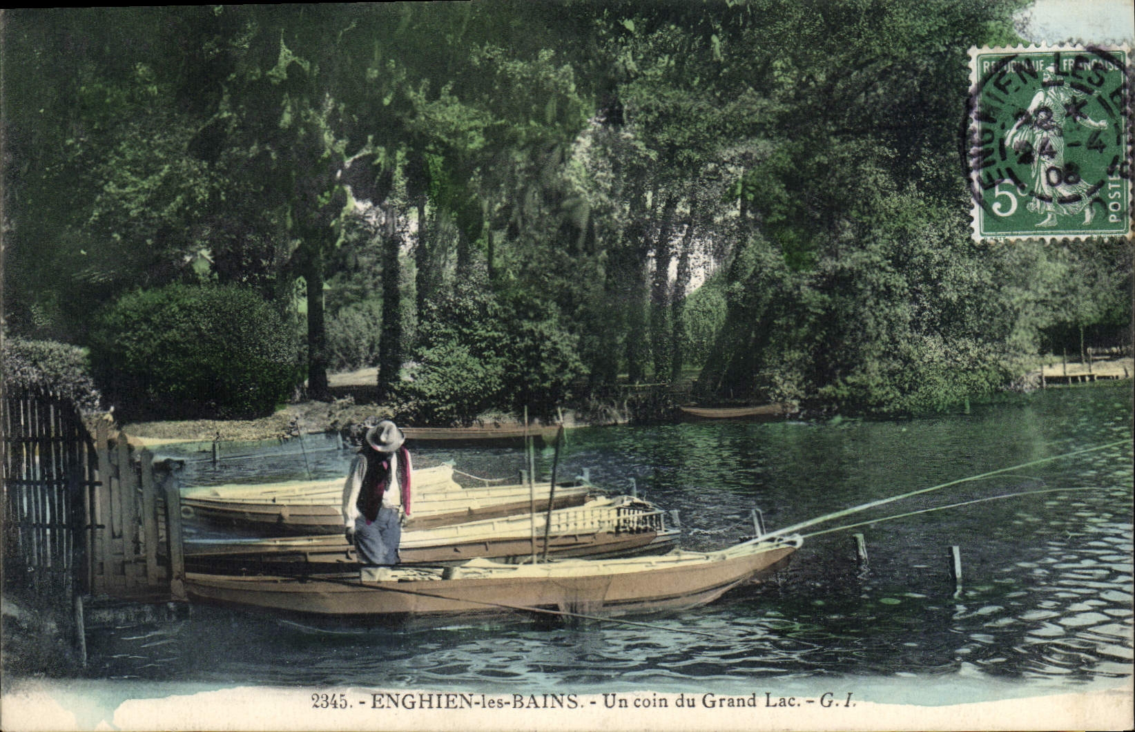 CPA Enghien Les Bains Un Coin Du Grand Lac