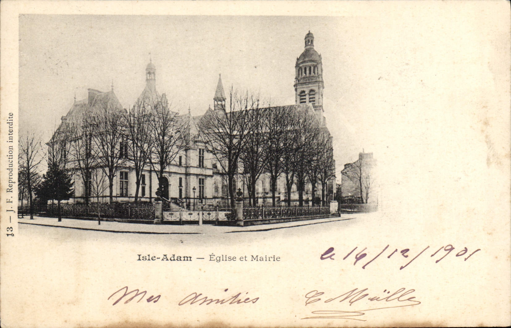 CPA L'Isle Adam Eglise Et Mairie