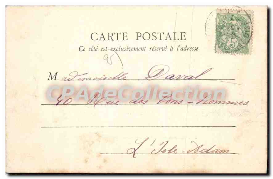 CPA L'Isle Adam Eglise Et Mairie — Rückseite