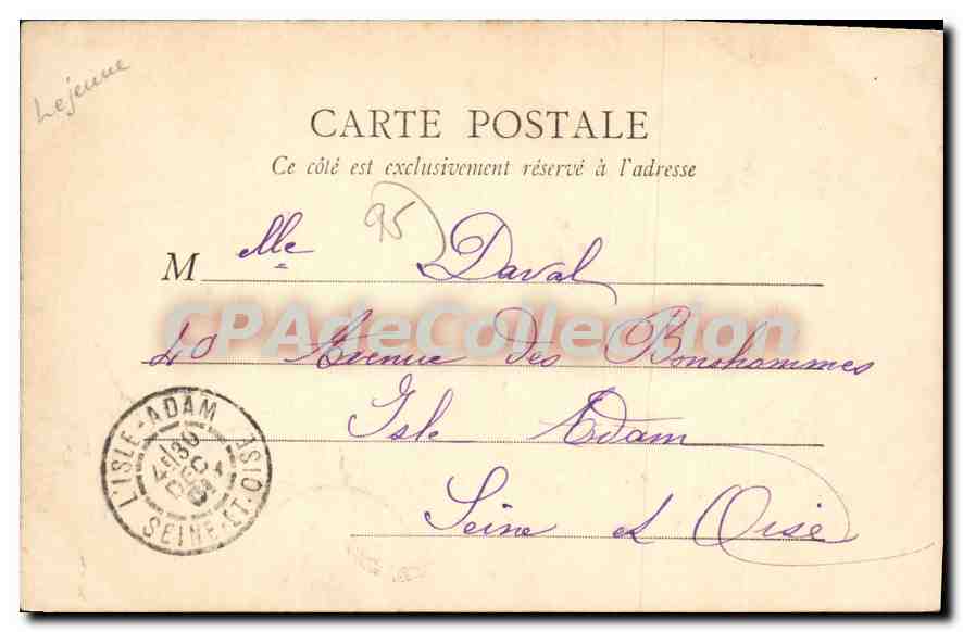 CPA L'Isle Adam Pont Du Bras Du Moulin — Rückseite