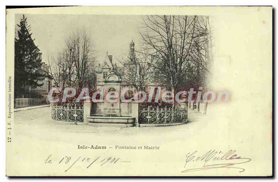 Isle-Adam — Fontaine et Mairie — J.F. Miller, n°17