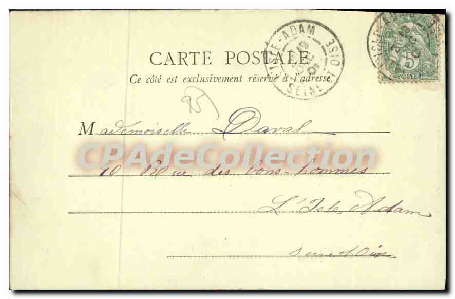 Isle-Adam — Fontaine et Mairie — J.F. Miller, n°17 — Rückseite