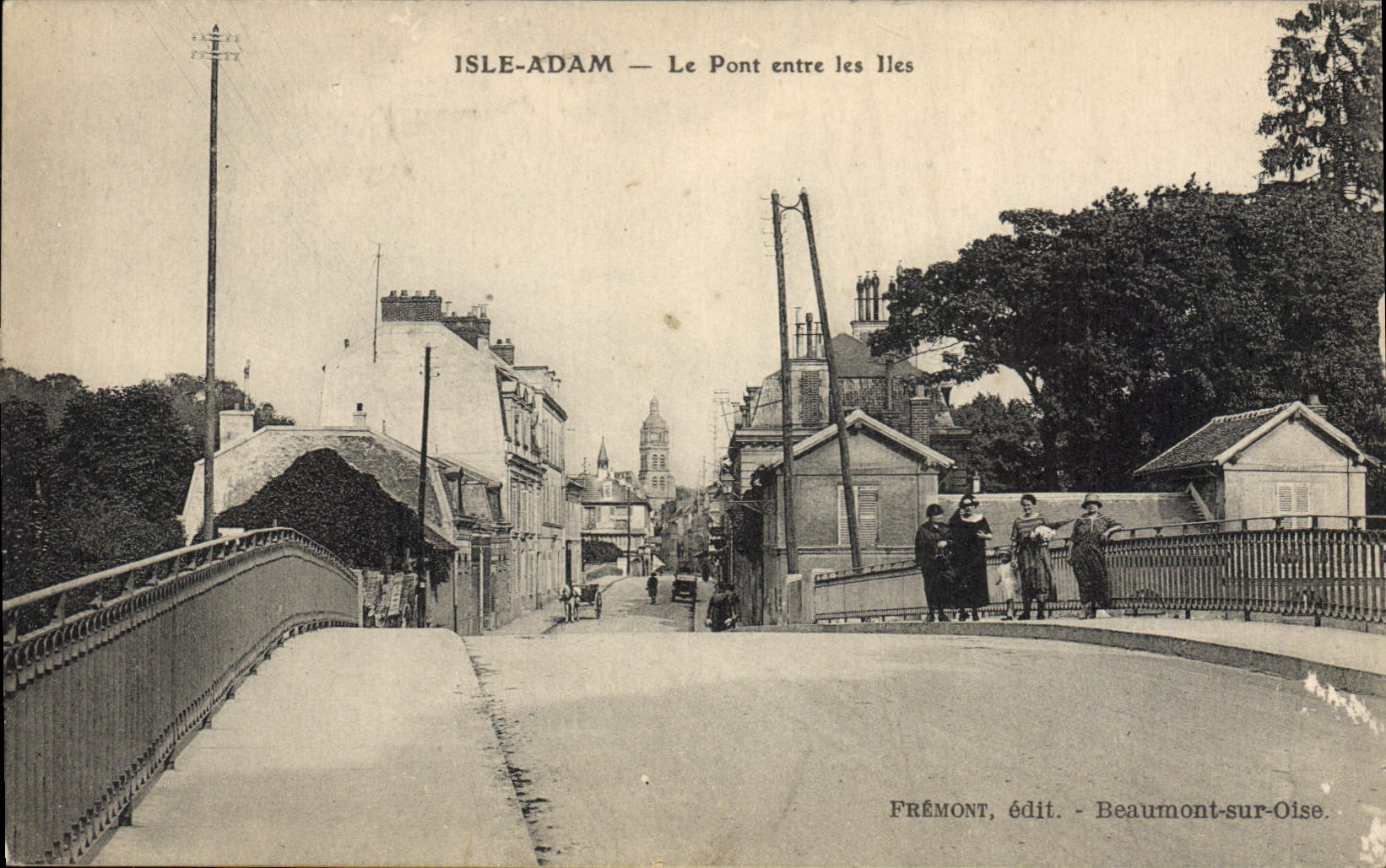 CPA L'Isle Adam Le Pont Entre Les Iles