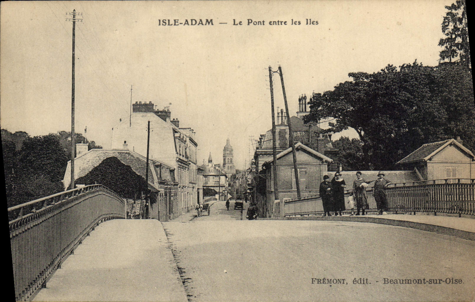 CPA L'Isle Adam Le Pont Entre Les Iles