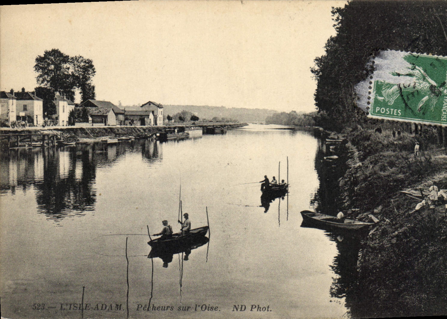 CPA L'Isle Adam Pecheurs Sur I'Oise