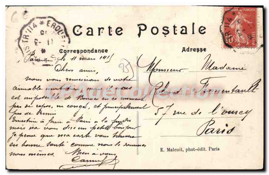 L'Isle-Adam (S.&O.) — Le Pont et le Barrage — E.M. n°3674 — Verso