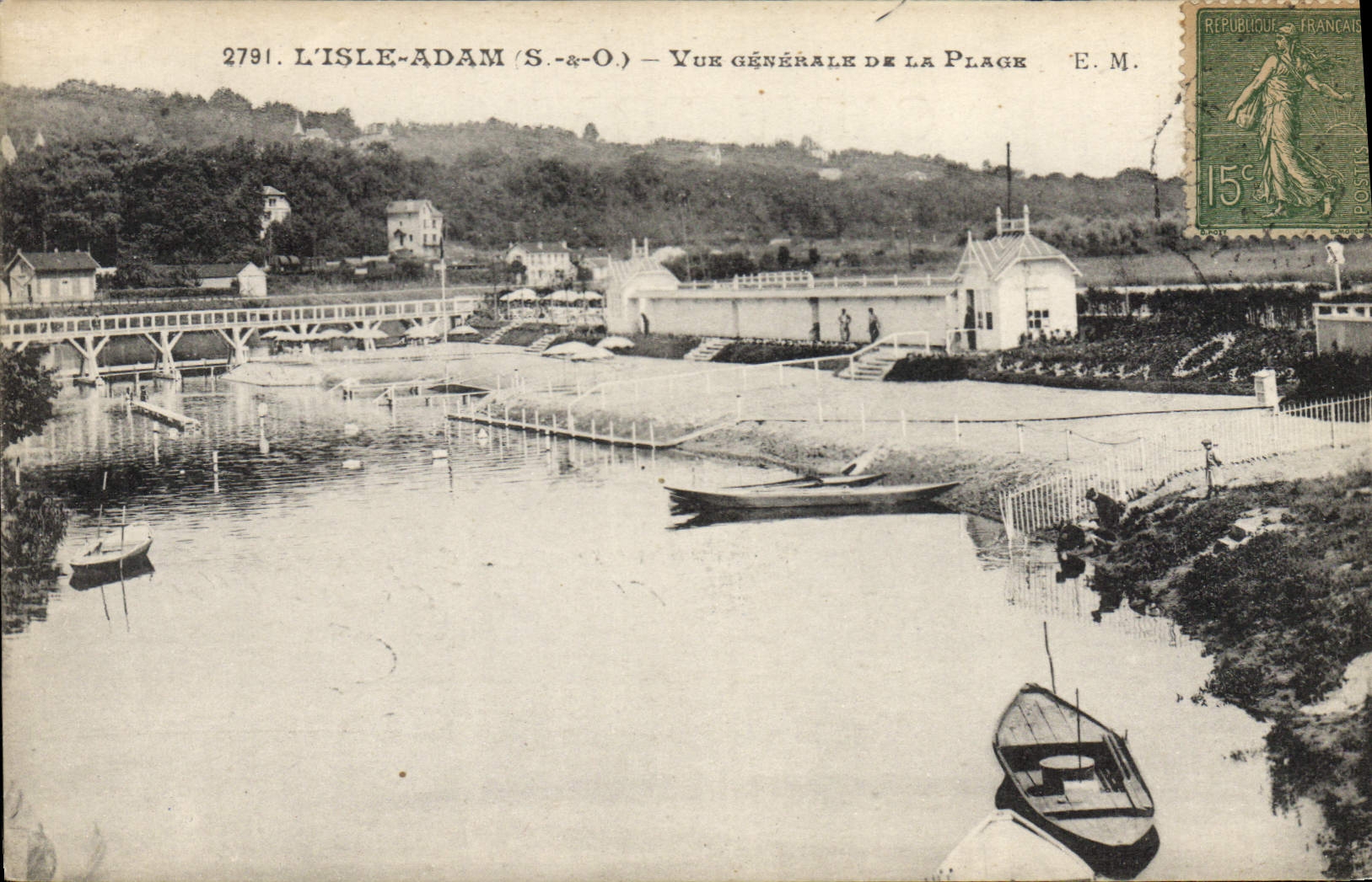 L'ISLE-ADAM (S.-&-O.) — General View of the Beach — E.M.
