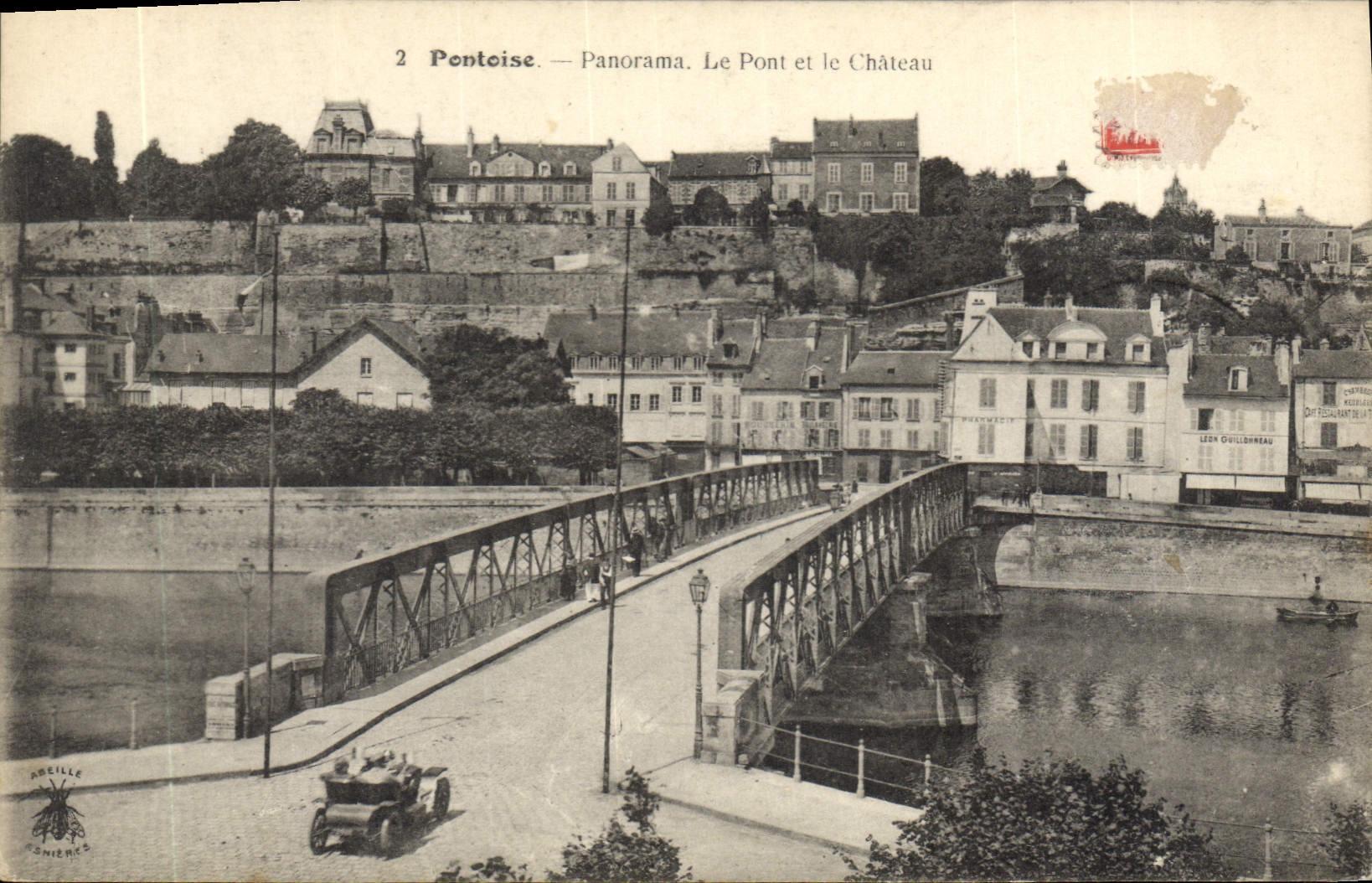 CPA Pontoise Panorama Le Pont Et Le Chateau