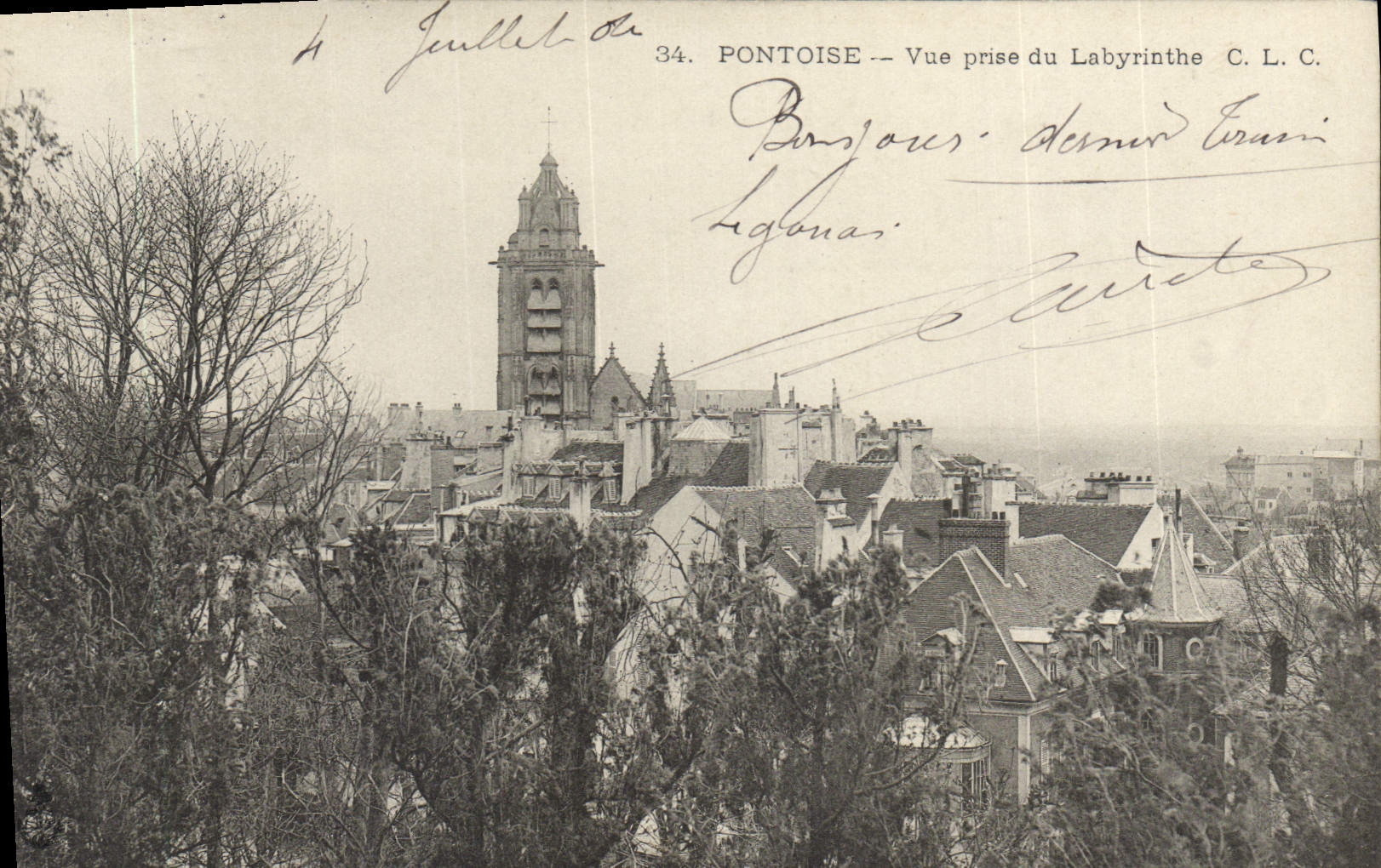 CPA Pontoise Vue Prise Du labyrinthe