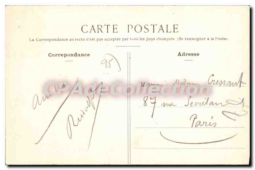 CPA Saint Gratien Avenue Catinat — Back