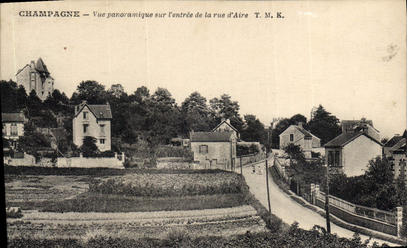 CPA Champagne Vue Panoramique Sur I'Entree De La Rue D'Aire