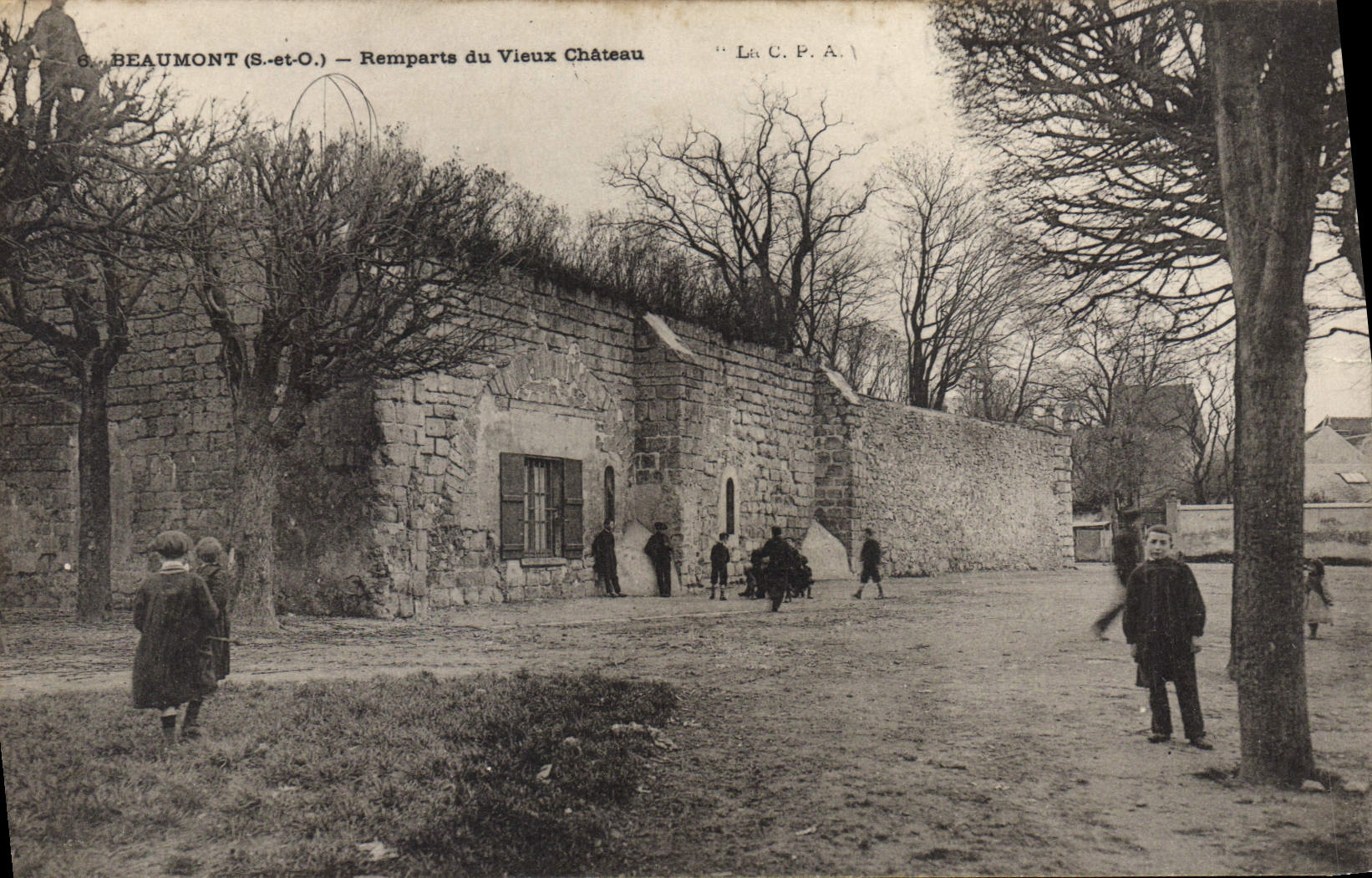 CPA Beaumont Remparts Du Vieux Chateau