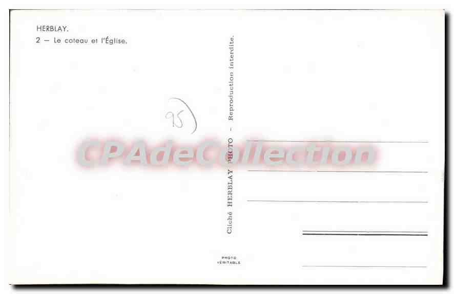 CPA Herblay Le Côteau Et I'Eglise — Rückseite