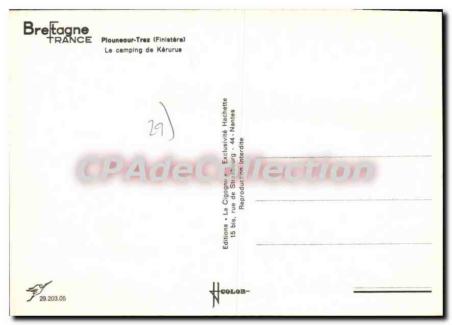 CPSM Plouneour Trez Le Camping De Kerurus — Verso