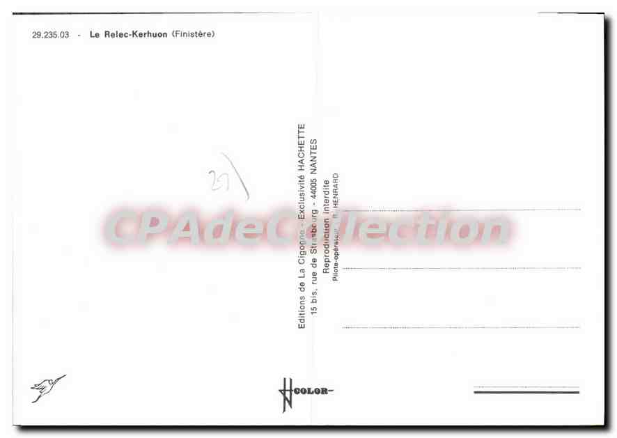 CPSM Le Relec Kerhuon — Rückseite