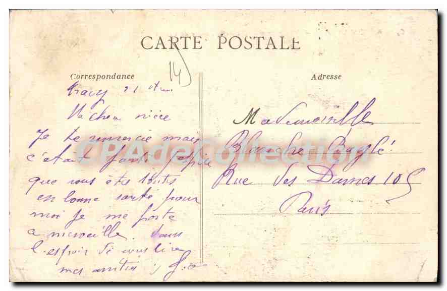 CPA Arromanches Vue Generale Prise De La Falaise De Fresne — Verso