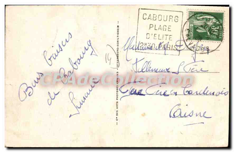 CPA Cabourg La Digue Et La Plage — Verso