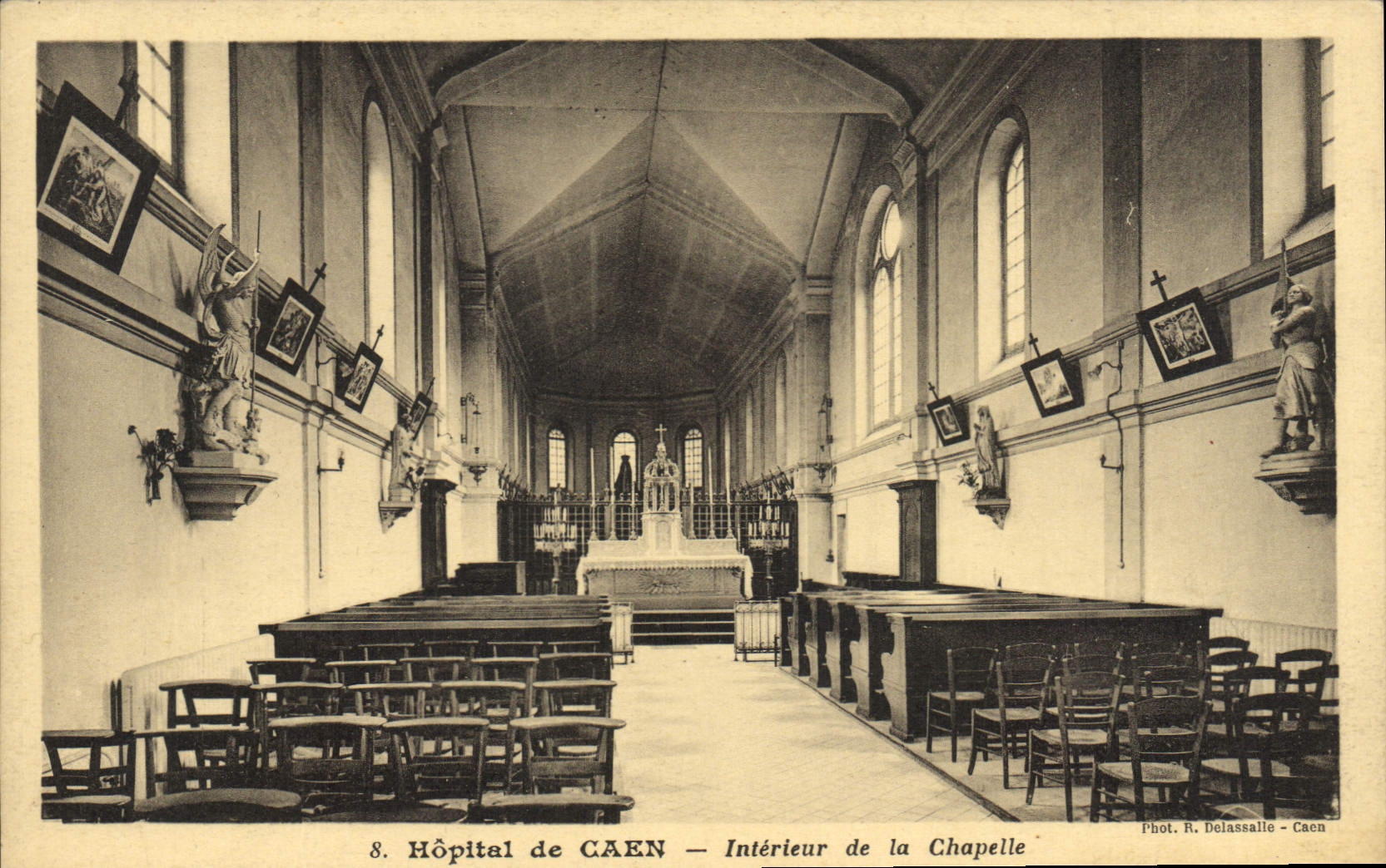 CPA hopital de Caen Interieur De La Chapelle