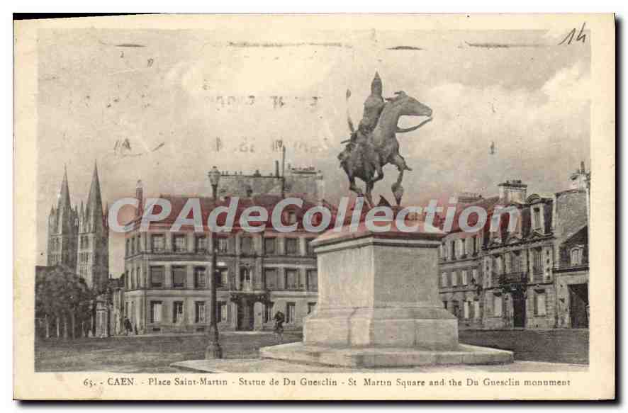 CAEN - Place Saint-Martin - Statue de Du Guesclin - St Martin Square and the Du Guesclin monument