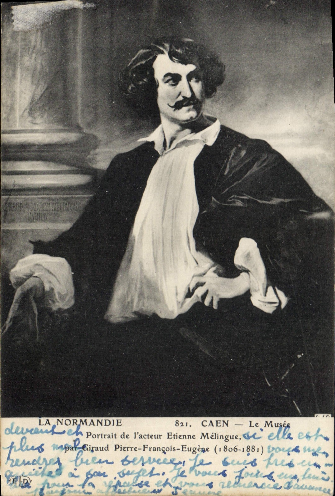 CPA Caen Le Musee La Normandie Portrait De I'Acteur Etienne Mélingue 1806-1881