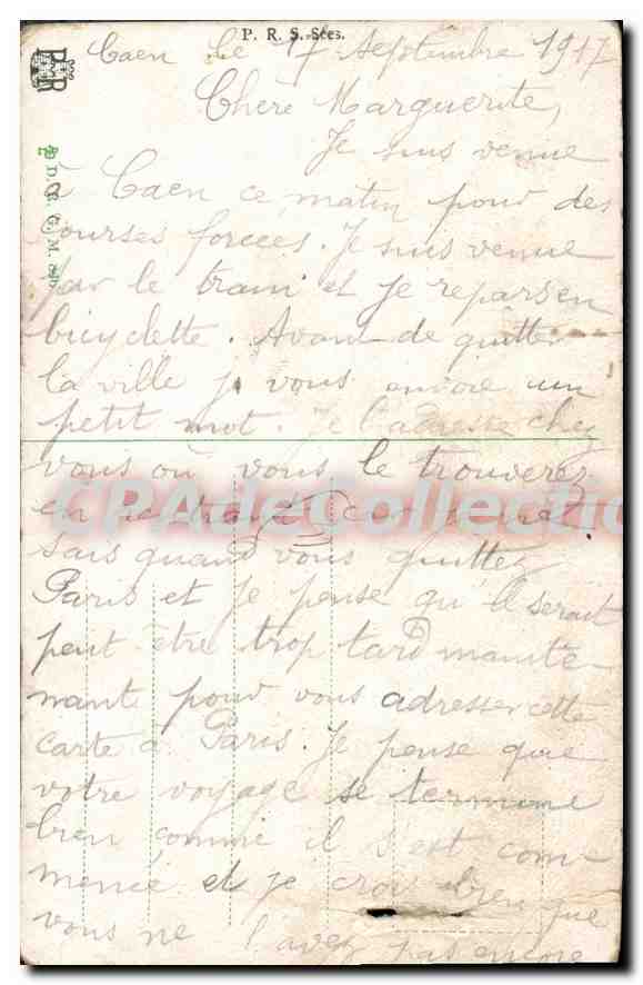 CPA Caen souvenir système 2 vuesplace st Pierre et rue st Jean — Verso