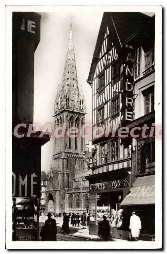 Le Clocher de St-Pierre vu de la rue St-Jean — Caen (Calvados) — Édition d'Art belgienne