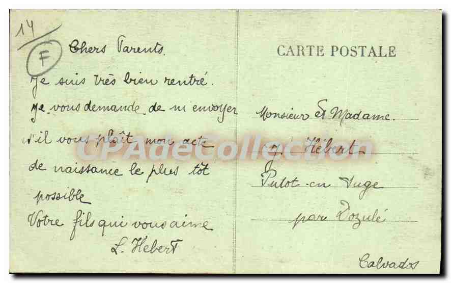 CPA Caen Pensionnat Saint Joseph Chapelle Et Monument Des Morts — Verso