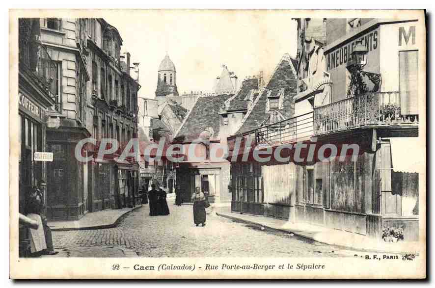 CPA Caen Rue Porte Au Berger Et Le Sepulcre
