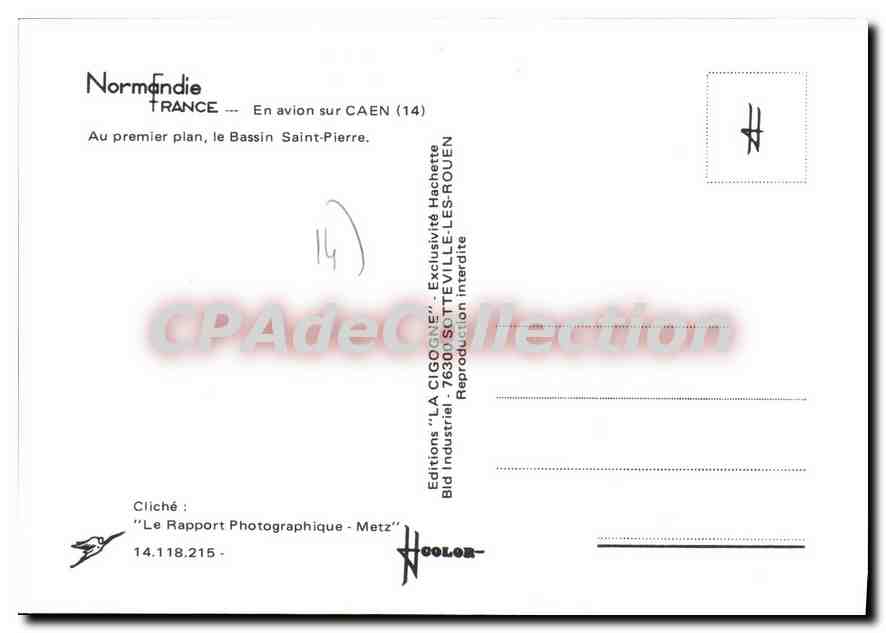 CPSM Caen Au Premier Plan Le Bassin Saint Pierre — Verso