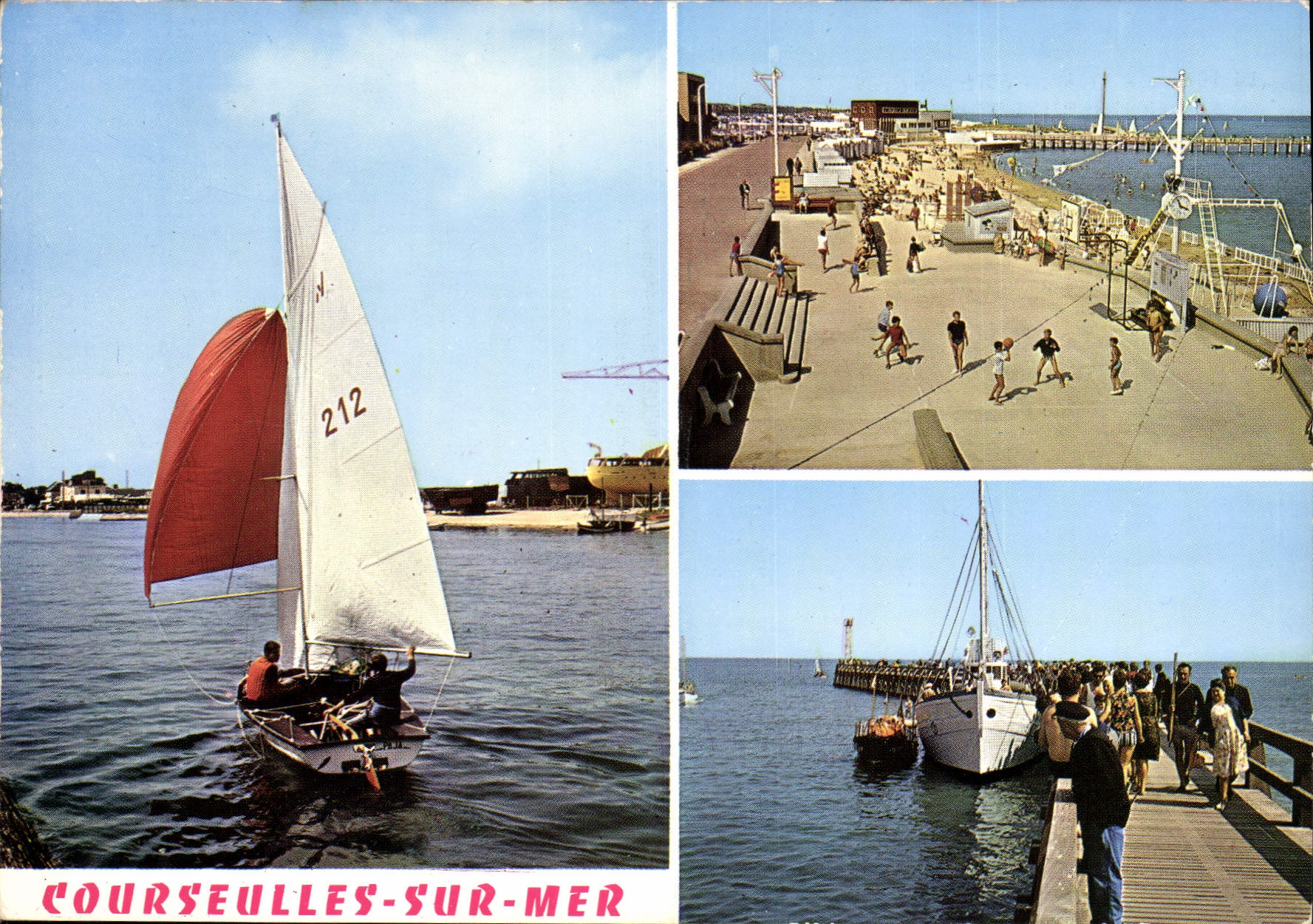 Courseulles-sur-Mer — vue du port, de la plage et du quai — Éditions La Chèvre, Rouen