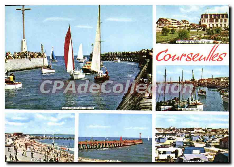 Courseulles-sur-Mer — view of the port, beach, and Hotel de Paris — Éditions Cap Théojac