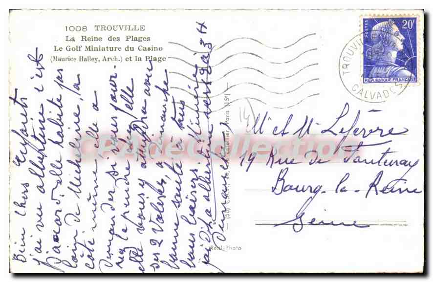 CPA Trouville La Reine Des Plages Le Golf Miniature Du Casino — Rückseite