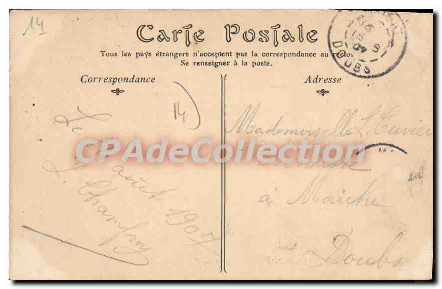 CPA Trouville Sur Mer I'Hotel Des Roches Noires — Rückseite